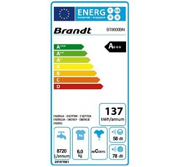 BRANDT BT8600BN spotřeba energie